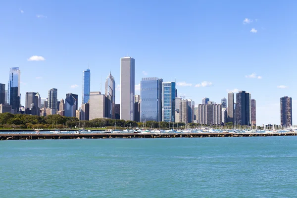 Центр міста Чикаго з синього неба — стокове фото
