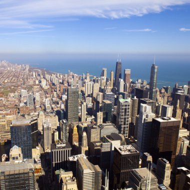 downtown Chicago havadan görünümü