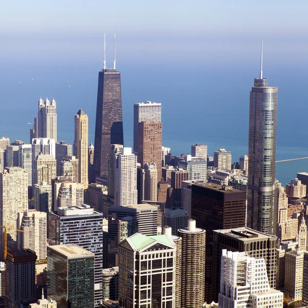 Luchtfoto op chicago downtown — Stockfoto