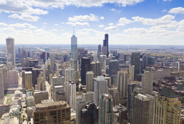 Aerial view of Chicago Downtown