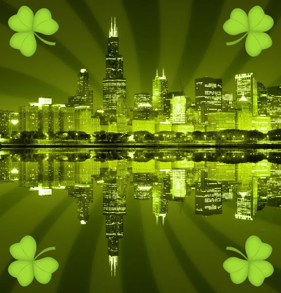 St Patricks dag stad achtergrond — Stockfoto
