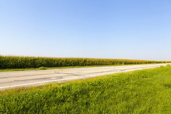 Malerische Landschaft leere Straße mit blauem Himmel — Stockfoto