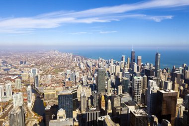 Chicago ufuk çizgisi hava görüntüsü