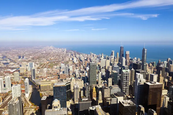 Chicago skyline uitzicht vanuit de lucht — Stockfoto