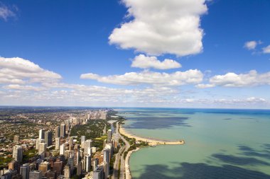 Chicago lake shore sürücü havadan görünümü