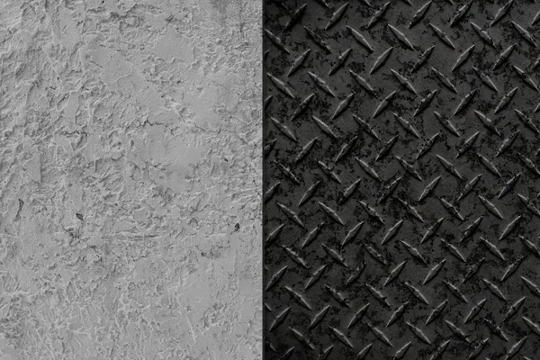 Дизайн інтер'єру - стара стіна з металевою плитою — стокове фото
