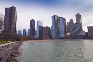 Chicago downtown fırtınalı gökyüzü ile