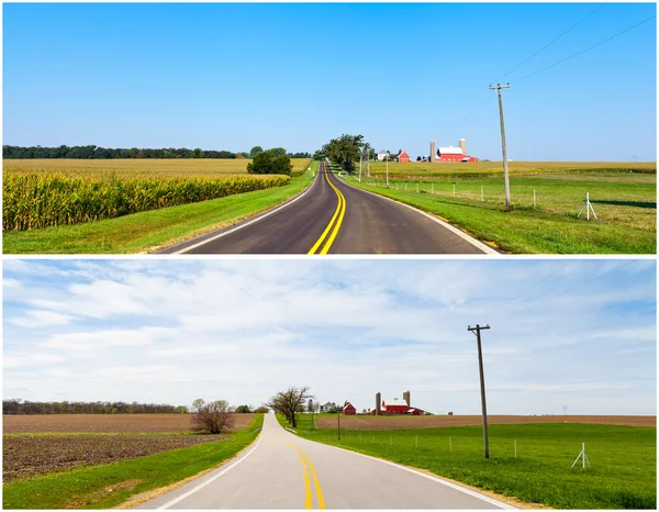 Amerikaanse platteland op de lente en de zomer — Stockfoto