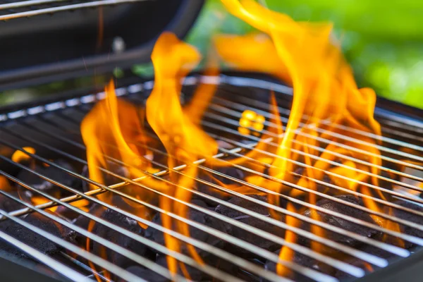 Grill della casa con grande fiamma — Foto Stock