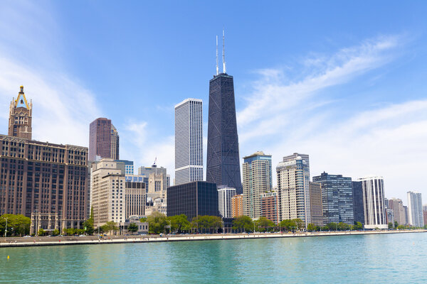 Chicago Downtown Skyline In Summer