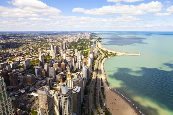Chicago Seeufer fahren Luftaufnahme — Stockfoto