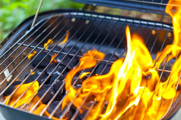 Grill della casa con grande fiamma — Foto Stock