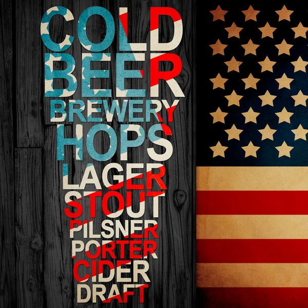 American Handrafted Beer Creative Ad — Stock Photo, Image