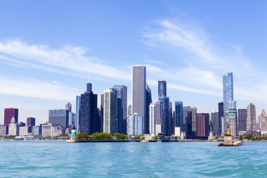Chicago Skyline With Blue Clear Sky clipart