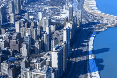 Kış Chicago (havadan görünümü)