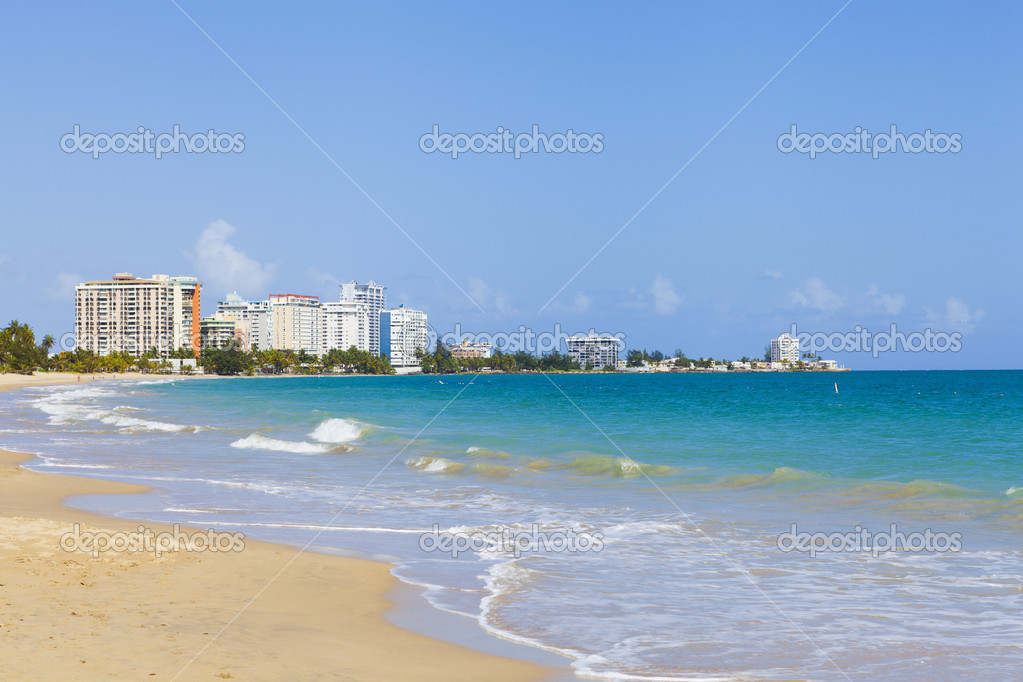 Beautiful Beach In San Juan Puerto Rico Stock Photo