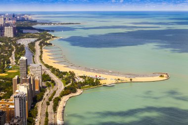 Chicago lake shore sürücü havadan görünümü