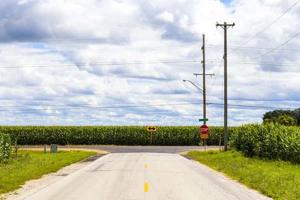 Vista do país americano estrada lateral — Fotografia de Stock