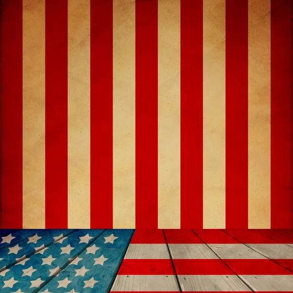 Patriotic Room (With Retro Wallpaper) — Stock Photo, Image