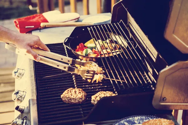 Cooking on Grill — Stock Photo, Image