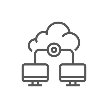 Bulut ağ simgesi izole edilmiş işaret sembolü çizimi. EPS 10