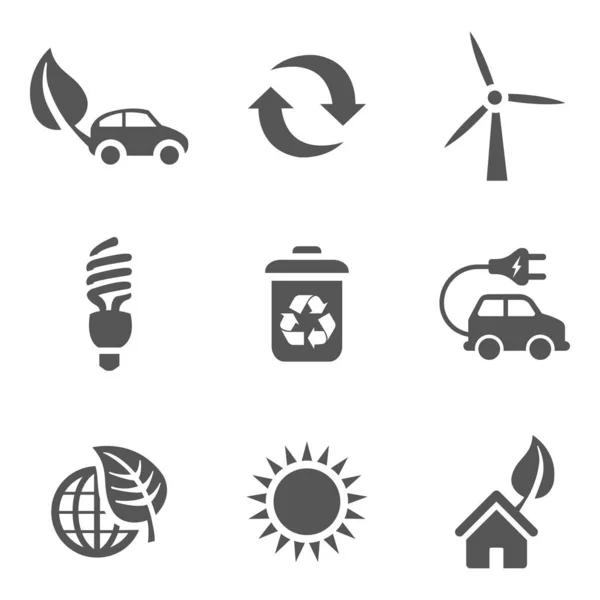 生态与环境图标 对于移动和网络 包含生态 绿色能源等图标 — 图库矢量图片