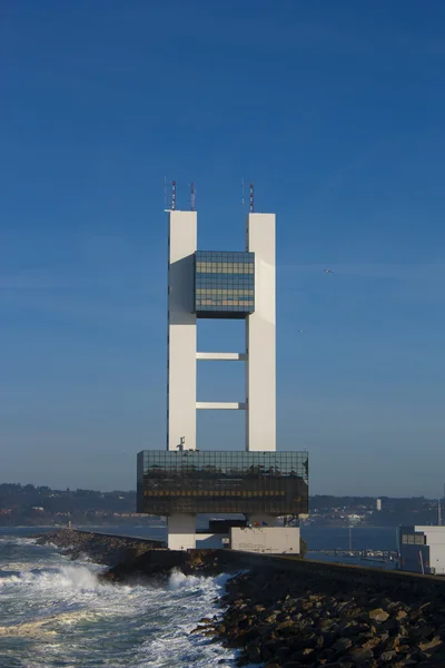 Control tower seaport of La Coruña, Galicia — Stok fotoğraf