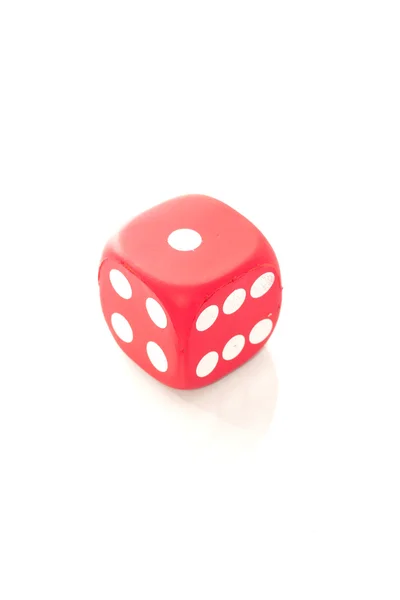 Red dice, isolated on white — Stock Photo, Image