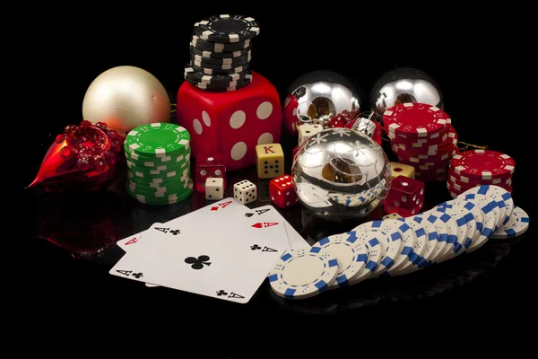 Composizione del casinò a Natale Fotografia Stock