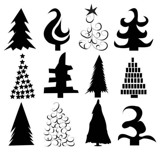 Set of Christmas trees vector — Stock Vector