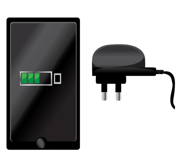 Téléphone et chargeur mobile — Image vectorielle