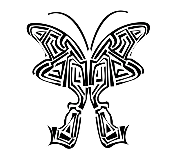 Tatoo de mariposa sobre fondo blanco — Archivo Imágenes Vectoriales