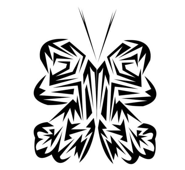 Tatoo papillon sur fond blanc — Image vectorielle