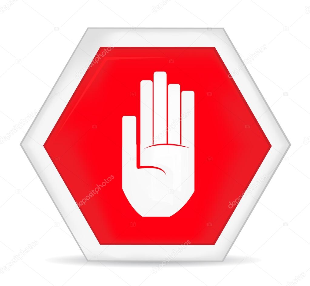 No entry stop hand sign