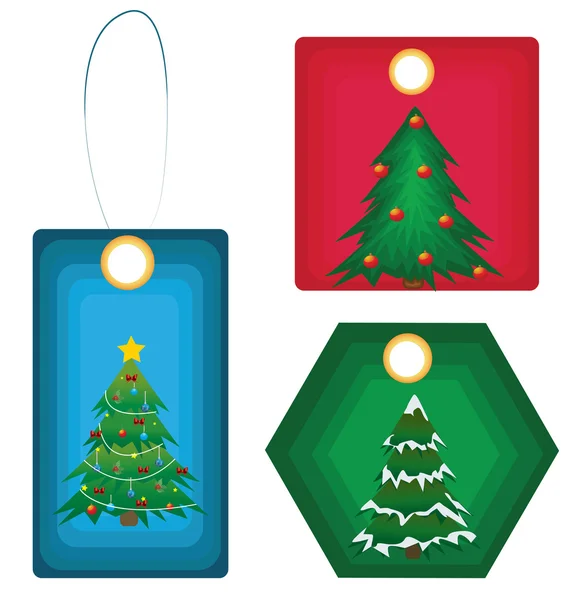 Christmas tags on white — Stock Vector
