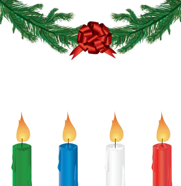 Christmas decoration with candles — Stock Vector