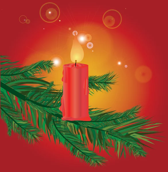 Décoration de Noël avec bougies — Image vectorielle