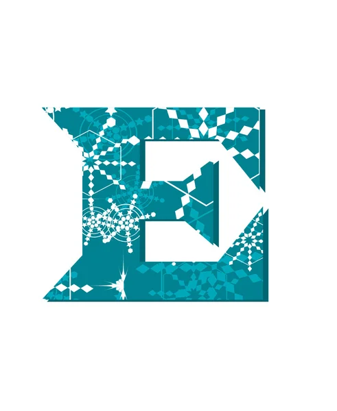 Vector snow font letter E — Stock Vector