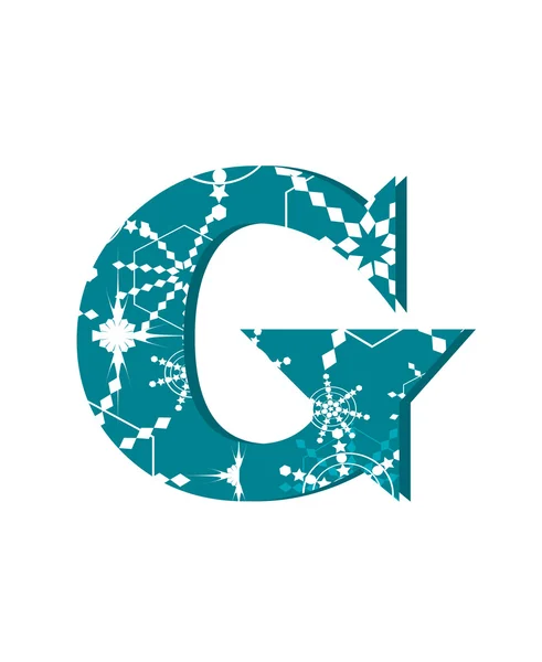 Vector snow font letter G — Stock Vector