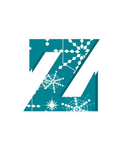 Vector snow font letter Z — Stock Vector