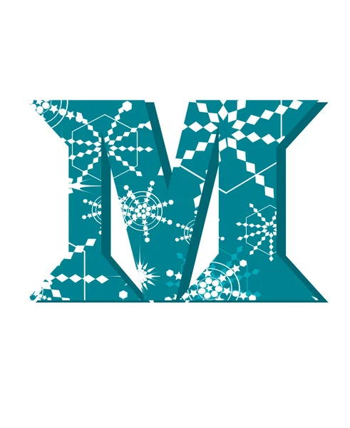 Vector snow font letter M — Stock Vector