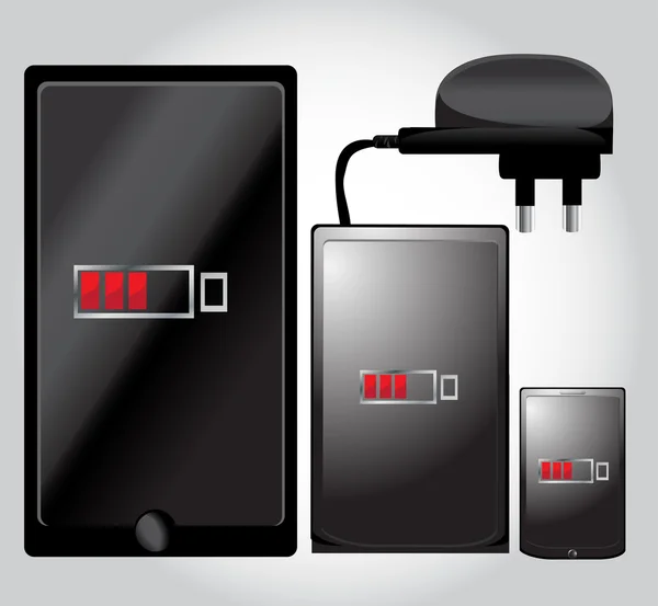 Téléphone, tablette et chargeur mobile — Photo