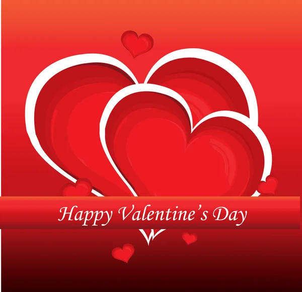 Roter Valentinstag Herz Hintergrund. Vektorillustration. — Stockvektor