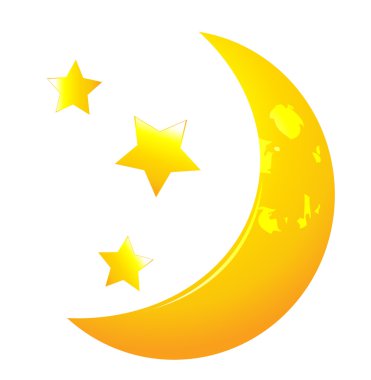 Moon whit yıldız vektör