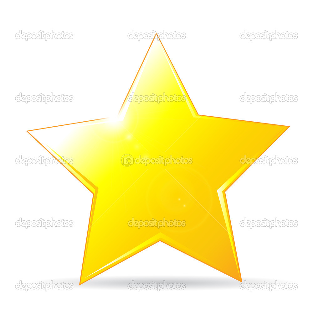golden star icon on white background