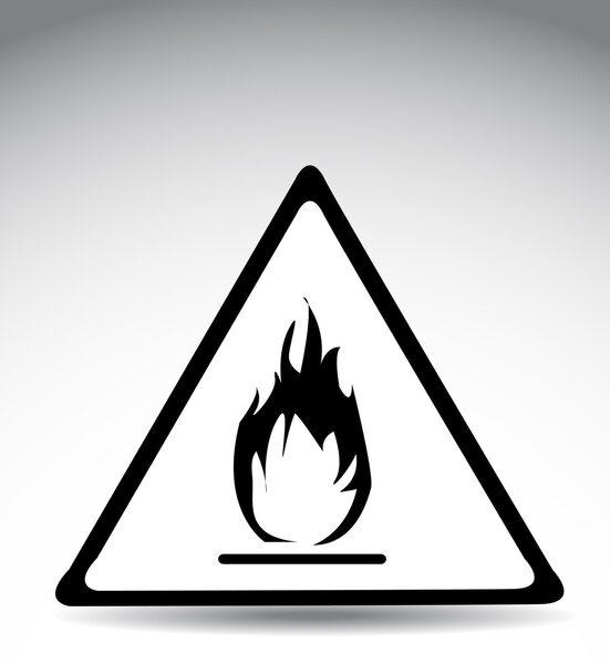 warning symbol flame