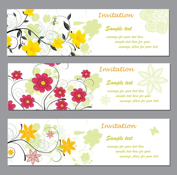 Invitation avec fond floral abstrait — Image vectorielle
