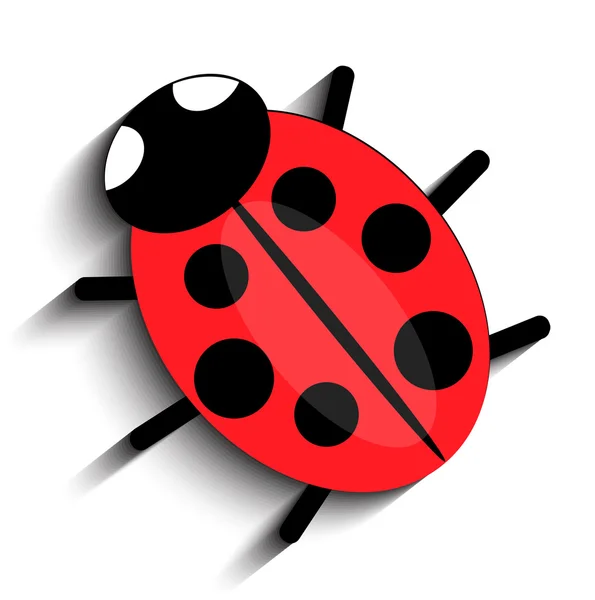Red ladybug, — Stock Vector