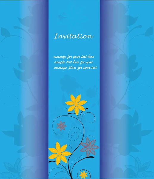 Einladung mit abstraktem floralen Hintergrund — Stockvektor