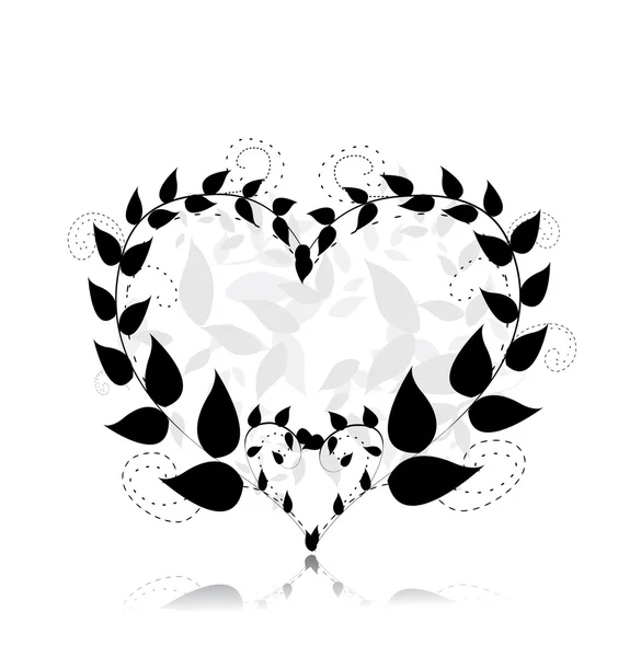 Corazón floral abstracto — Vector de stock